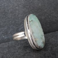 Vintage Sterling Silver Green Stone Ring Size 8