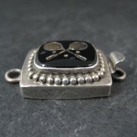 Sterling Silver Enamel Tennis Themed Box Clasp