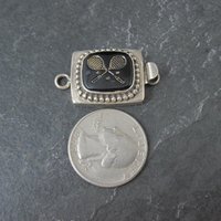Sterling Silver Enamel Tennis Themed Box Clasp