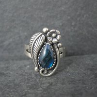 Southwestern Abalone Feather Ring Many Sizes Available NOS
