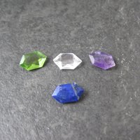 Vintage Hexagon Cut Gemstones 6x11 Lot of 4