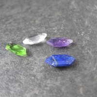 Vintage Hexagon Cut Gemstones 6x11 Lot of 4
