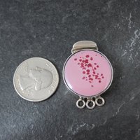 Vintage Sterling Silver Pink Art Glass 3 Strand Box Clasp