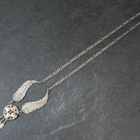 Vintage Black Hills Gold & Silver Feather Necklace Mt Rushmore