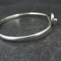 Vintage Sterling Silver Bangle Bracelet Eye & Hook Clasp 7.25"