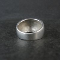 Wide Mother of Pearl Sterling Silver Band Ring Size 8 Vintage