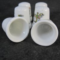 Set of 6 Carousel Horse Thimbles Vintage Porcelain