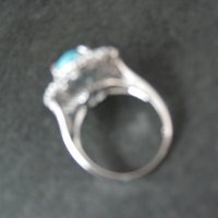 Uncas Sterling Silver Turquoise Cocktail Ring Size 10