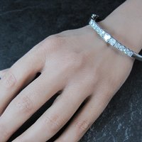 Sterling Silver Cubic Zirconia Bangle Bracelet