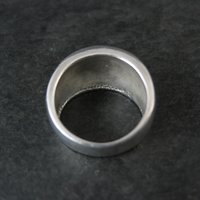 Wide Mother of Pearl Sterling Silver Band Ring Size 8 Vintage