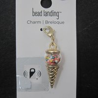Gold Shaker Ice Cream Cone Charm by Bead Landing