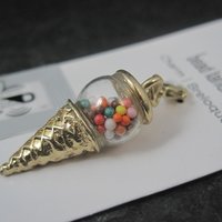 Gold Shaker Ice Cream Cone Charm by Bead Landing
