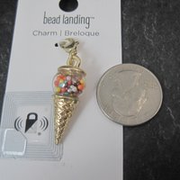Gold Shaker Ice Cream Cone Charm by Bead Landing