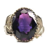Antique 14K 8.10 Carat Purple Sapphire Ring Size 10.5