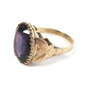 Antique 14K 8.10 Carat Purple Sapphire Ring Size 10.5