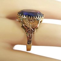 Antique 14K 8.10 Carat Purple Sapphire Ring Size 10.5