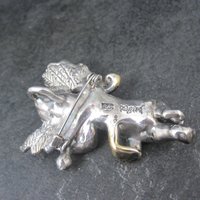 Vintage Bat-Ami Sterling Silver and Gold Vermeil Cherub Angel Pin Pendant