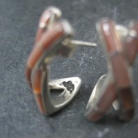 Southwestern Pink Mother of Pearl Inlay Earrings