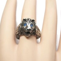 Vintage Sterling Lion Head Ring Size 10.5