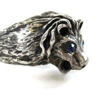 Vintage Sterling Lion Head Ring Size 10.5