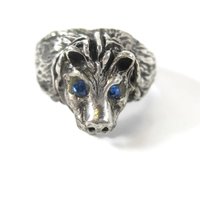 Vintage Sterling Lion Head Ring Size 10.5