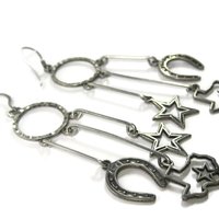 Vintage Sterling Texan Cowgirl Earrings
