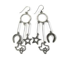 Vintage Sterling Texan Cowgirl Earrings