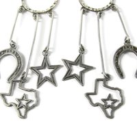 Vintage Sterling Texan Cowgirl Earrings