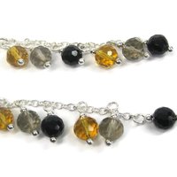 Earthy Sterling Crystal Dangle Earrings