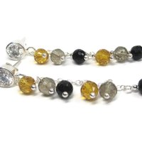 Earthy Sterling Crystal Dangle Earrings