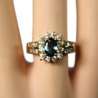 Vintage 10K .50 Carat Oval Diopside Ring Size 8