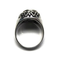 Mens Vintage Sterling Green Roman Glass Ring Size 11