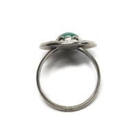 Vintage Malachite Ring Navajo Sterling Size 6