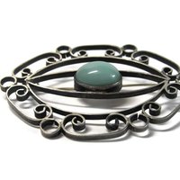 Vintage Mexican Sterling Filigree Brooch