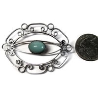 Vintage Mexican Sterling Filigree Brooch