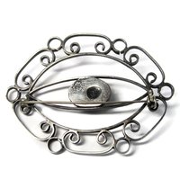 Vintage Mexican Sterling Filigree Brooch