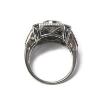 Chunky Handset 1.25 Carat Cubic Zirconia Blue Diamond Cocktail Halo Ring Size 9