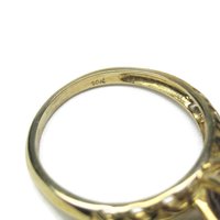 90s Vintage 10K Filigree Amethyst Solitaire Ring Size 7