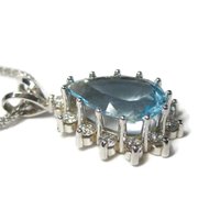Vintage 14K Topaz Diamond Necklace