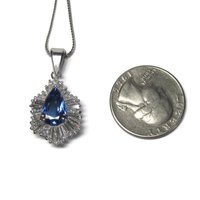 Estate 14K Tanzanite and Diamond Pendant Necklace 5.5 Carats
