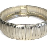 Wide Vintage Sterling 18mm Snake Bracelet 7.5 Inches