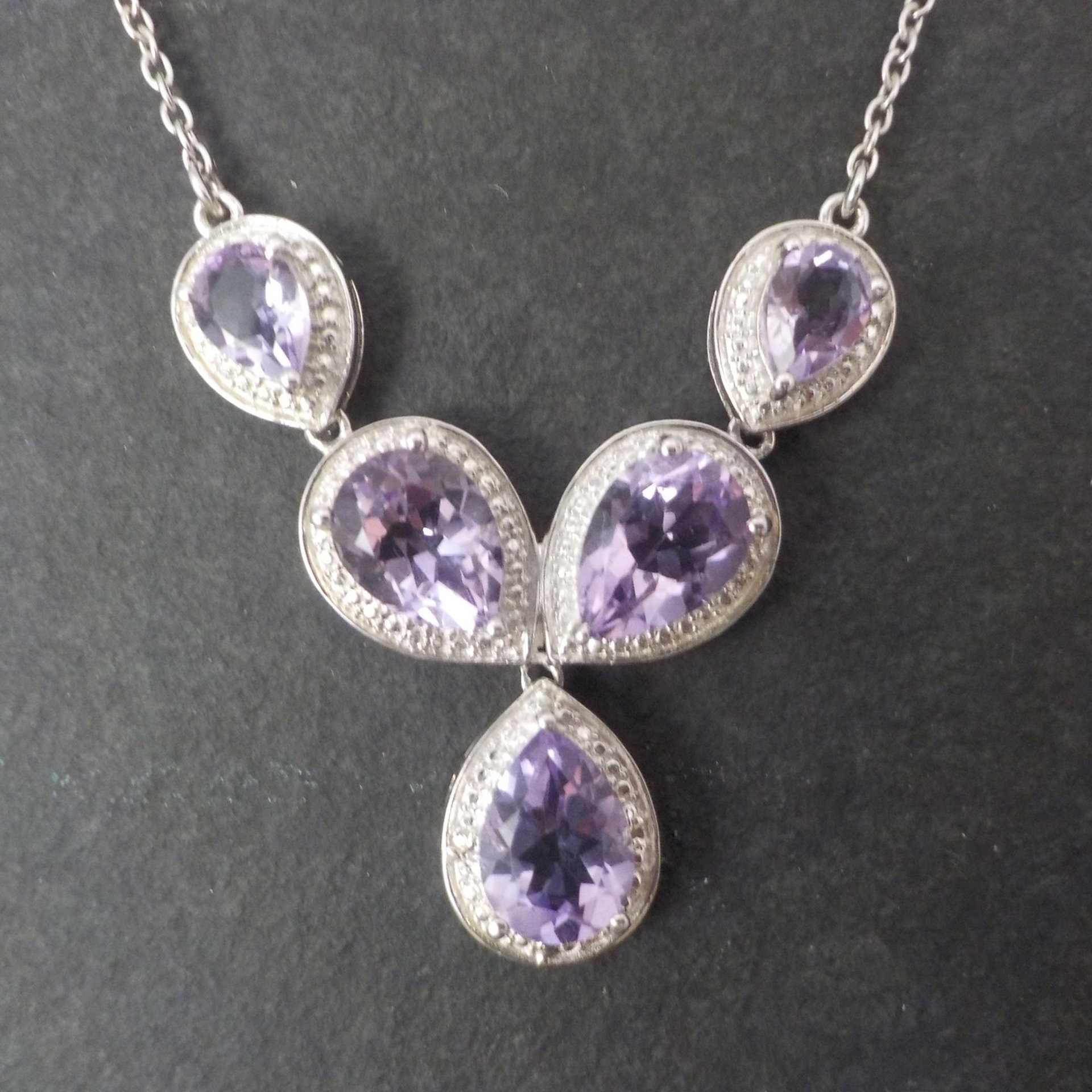 Sterling Silver Amethyst Y Necklace