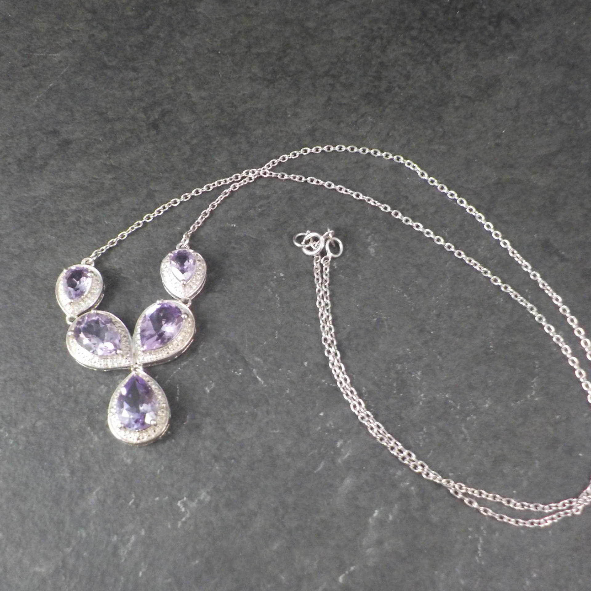 Sterling Silver Amethyst Y Necklace