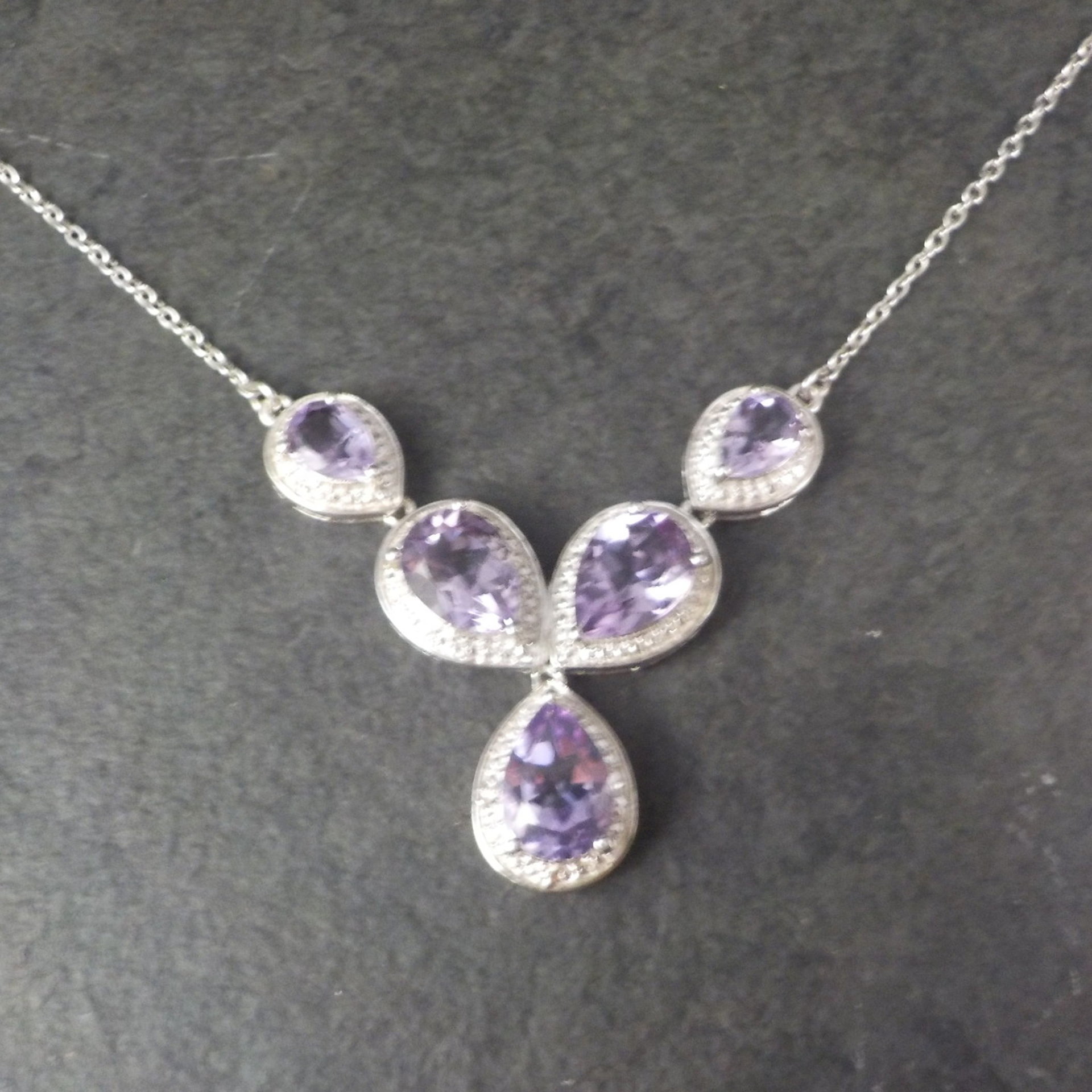 Sterling Silver Amethyst Y Necklace