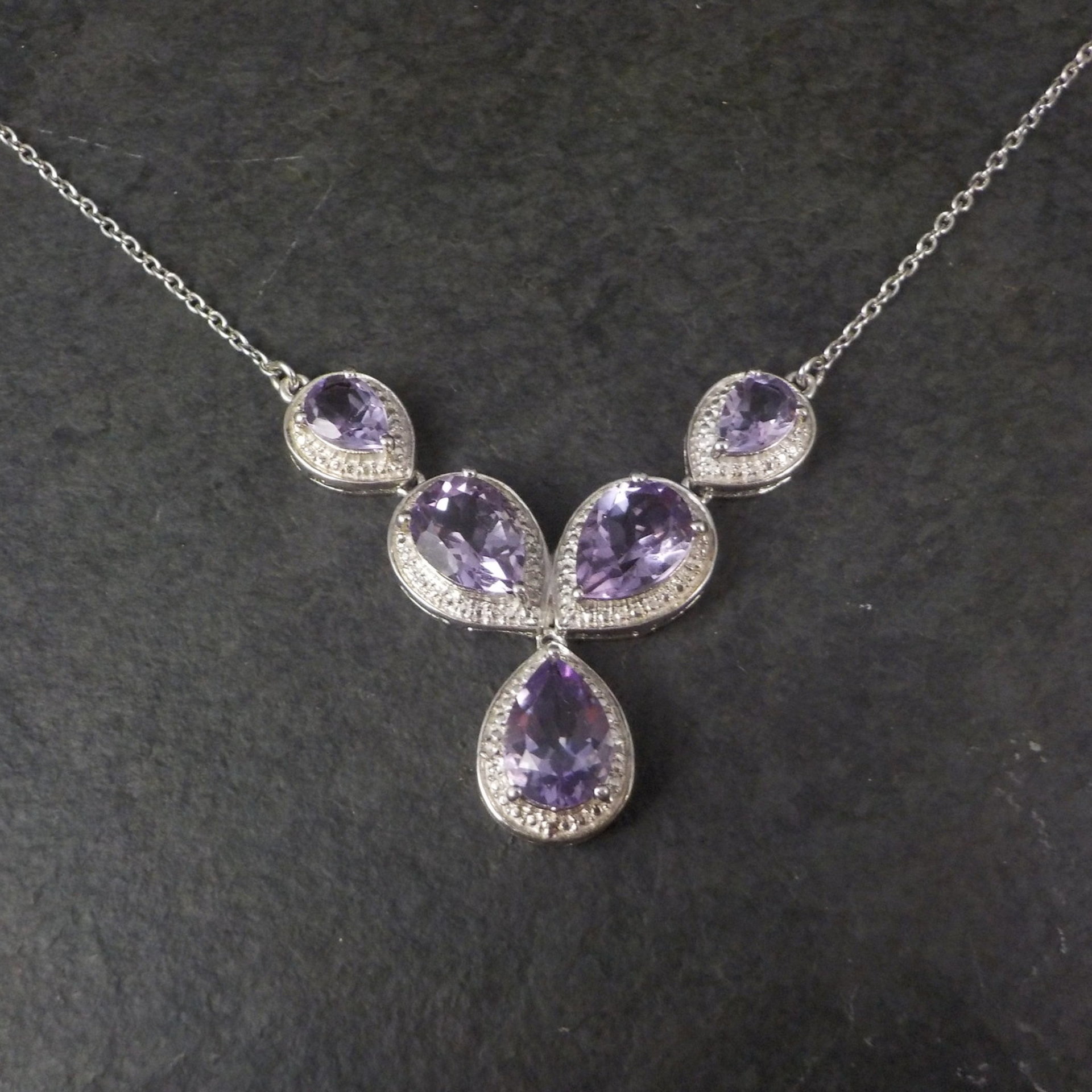 Sterling Silver Amethyst Y Necklace