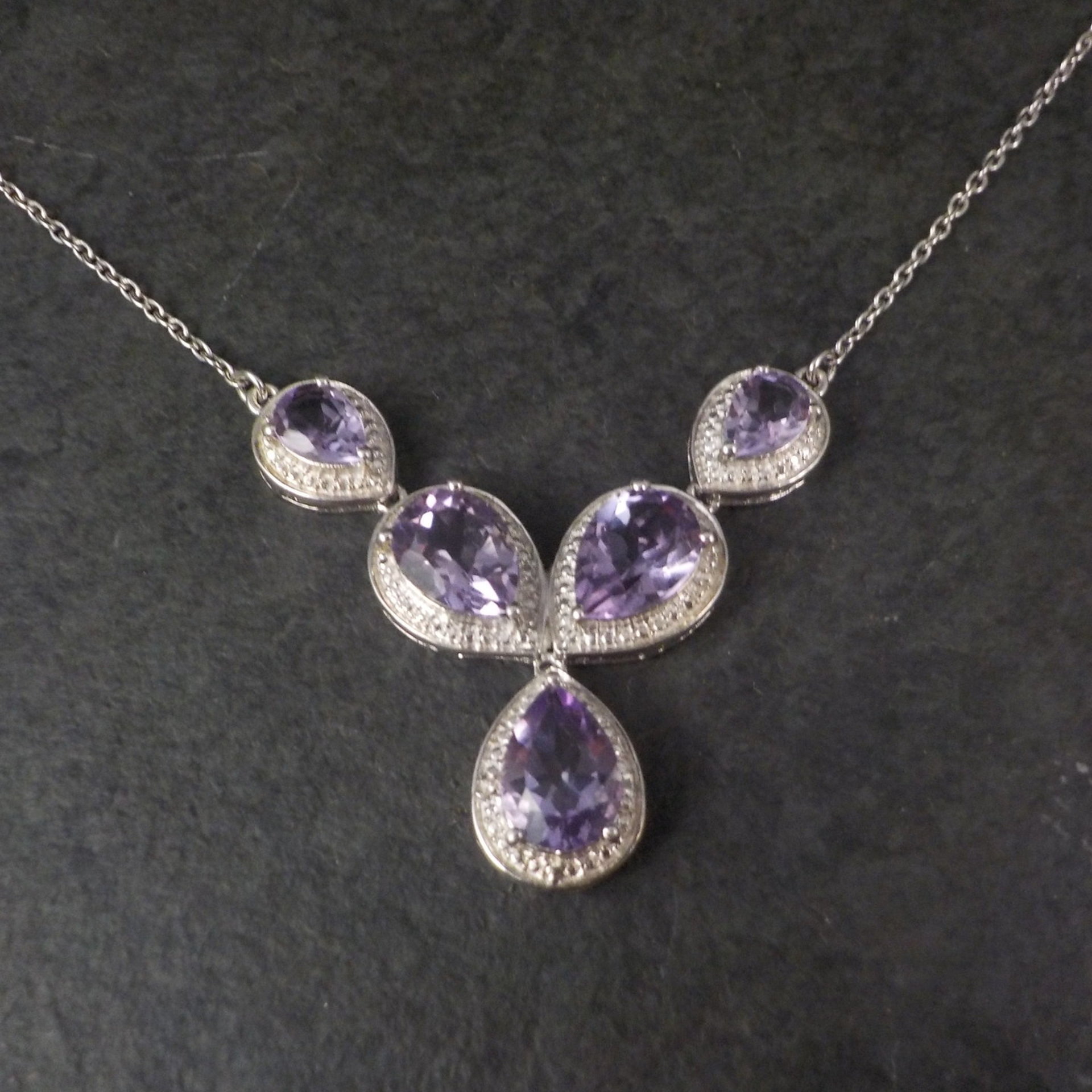 Sterling Silver Amethyst Y Necklace