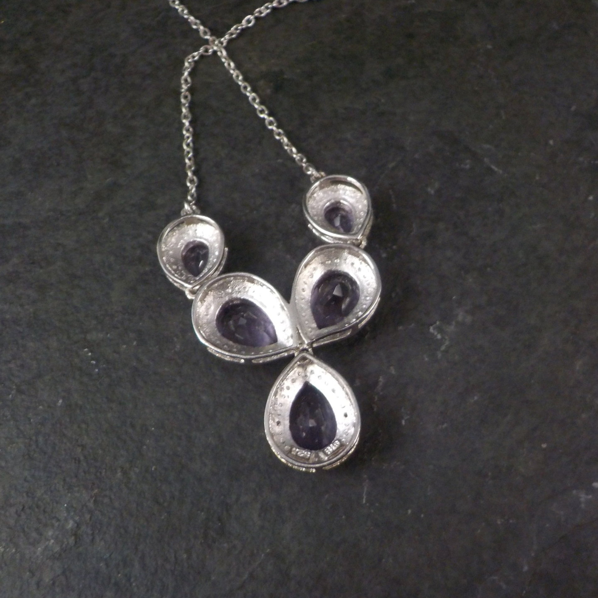 Sterling Silver Amethyst Y Necklace