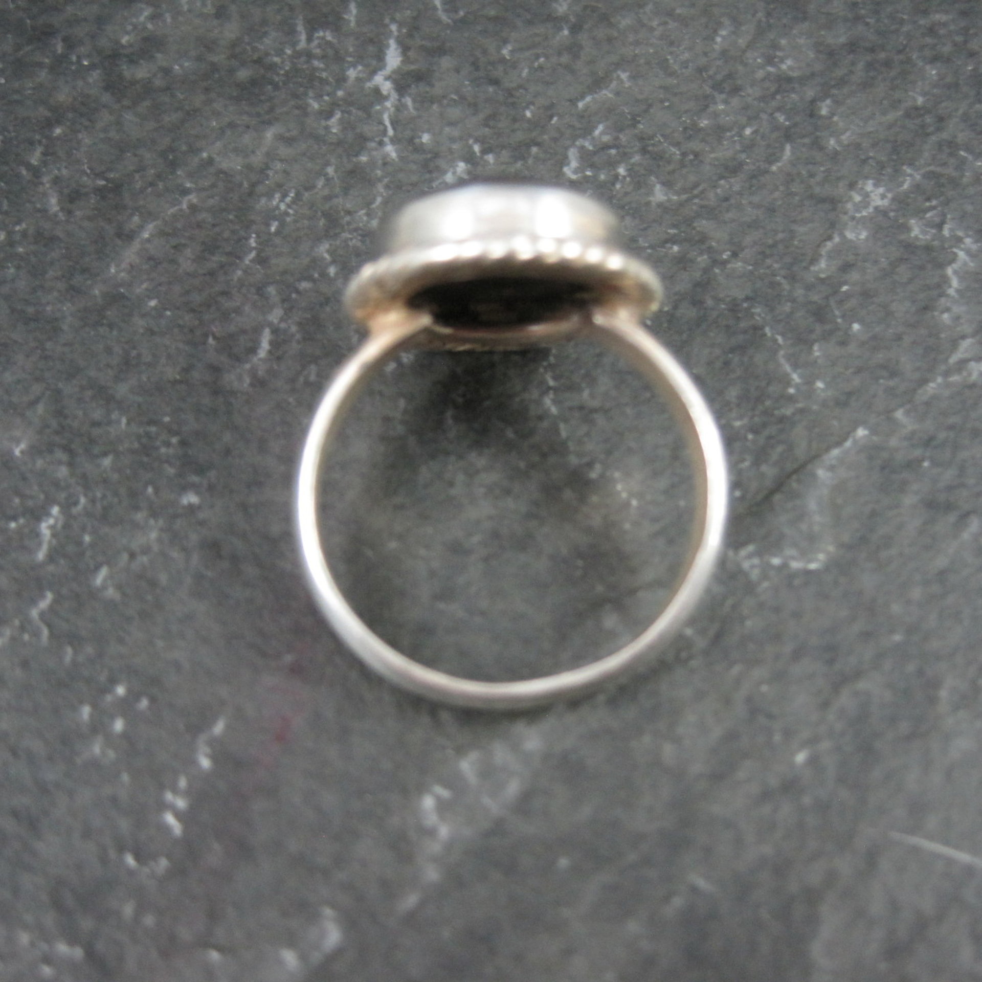 Vintage Sterling Silver Petrified Wood Ring Size 7.5