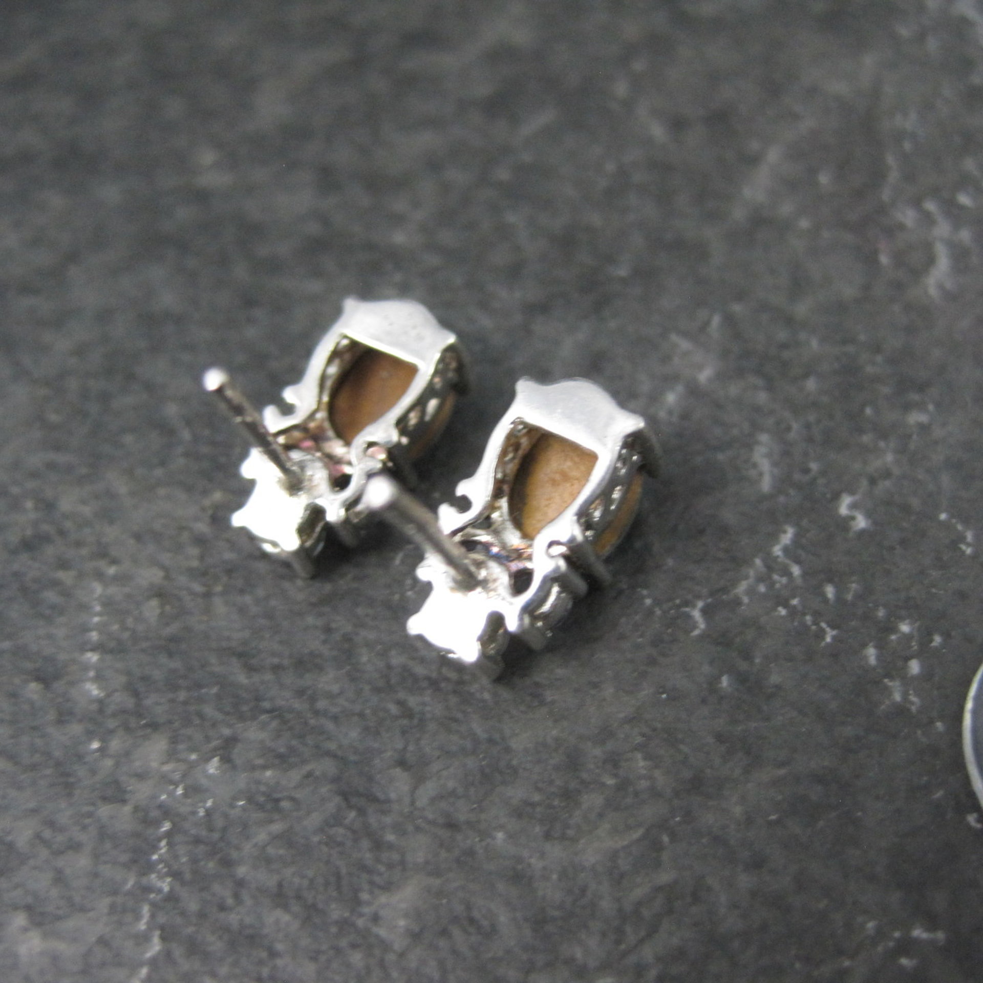 Sterling Silver Opal Doublet and Tanzanite Stud Earrings