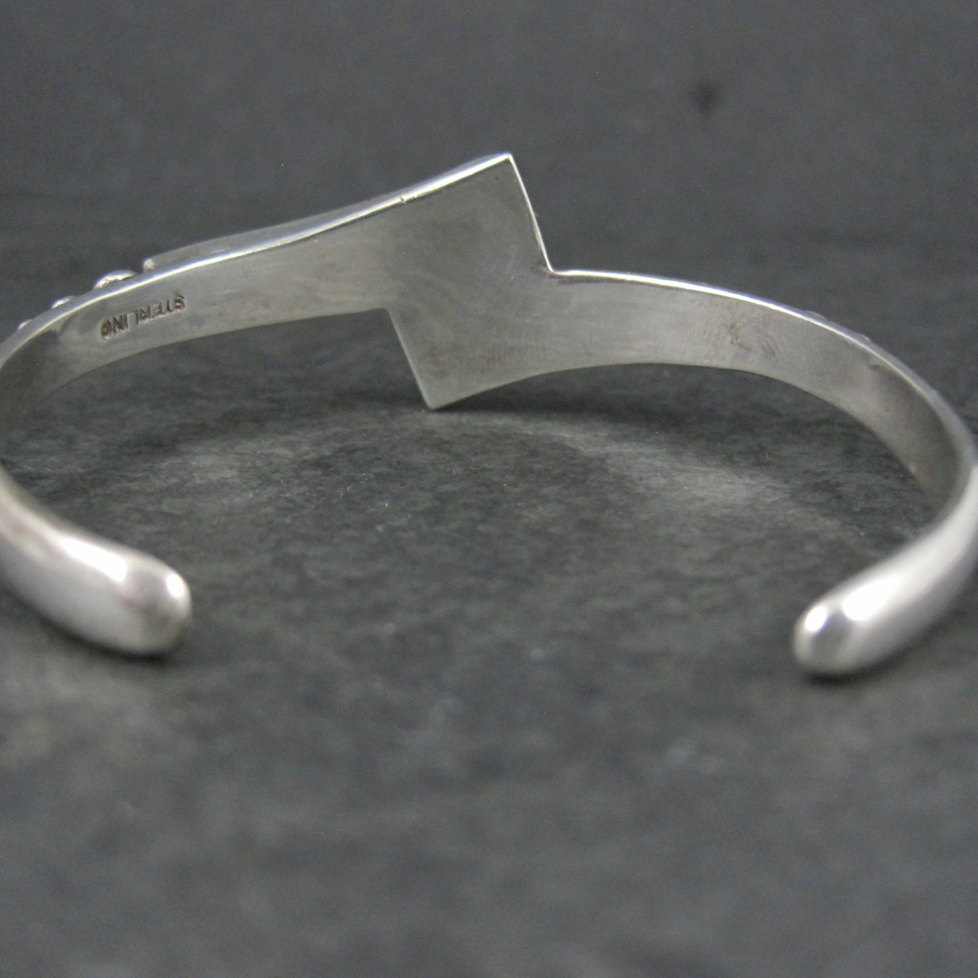 Vintage Southwestern Sterling Silver Lapis Lazuli Spiny Oyster Cuff Bracelet 6"